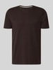 Fynch-Hatton T-Shirt mit Rundhalsausschnitt und Label-Stitching Dunkelbraun