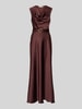 Rinascimento Regular Fit Abendkleid aus Satin Schoko