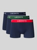 Lacoste Boxershort met elastische band met logo in een set van 3 stuks Blauw