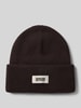 DRYKORN Beanie mit Label-Patch Modell 'LOAH' Dunkelbraun