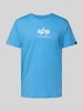 Alpha Industries T-Shirt mit Label-Print Hellblau