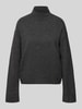 Christian Berg Woman Strickpullover mit Stehkragen Dunkelgrau Melange