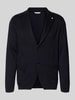 Manuel Ritz slim fit 2-knoops gebreid colbert met reverskraag Marineblauw