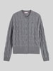 Tommy Hilfiger Strickjacke aus Wolle mit Logo-Detail Dunkelgrau