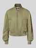 Marc O'Polo Relaxed Fit Bomberjacke mit gerippten Abschlüssen Schilf