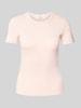 Jake*s Casual Slim Fit T-Sirt mit Feinripp Rosa