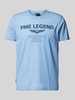 PME Legend T-Shirt mit Label-Print Rauchblau