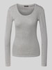 OPUS Slim Fit Langarmshirt aus Baumwoll-Modal-Mix Modell 'Sorana' Hellgrau