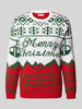 Only & Sons Weihnachtspullover mit Motiv- und Statement-Stitching Modell 'XMAS' Weiss