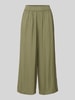 Pieces Loose Fit Culotte aus Viskose-Leinen-Mix Modell 'PIA' Khaki