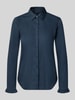 MOS MOSH overhemdblouse van katoenmix model 'Mattie' Marineblauw