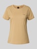BOSS Orange Slim fit T-shirt van puur katoen, model 'ESOGO' Beige