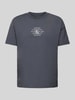 Calvin Klein Jeans T-shirt met logostitching, model 'NYC STAMP' Antraciet