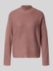 comma Strickpullover aus Viskose-Mix mit Stehkragen Mauve