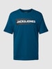 Jack & Jones T-shirt z nadrukiem z logo model ‘CORP’ Petrol