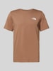 The North Face T-Shirt mit Label-Print Modell 'Simple Dome' Hellbraun