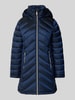 MICHAEL Michael Kors Gewatteerde lange jas met opstaande kraag, model 'Longline' Marineblauw
