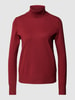 s.Oliver RED LABEL Rollkragenpullover mit gerippten Abschlüssen Bordeaux