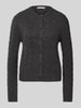 Christian Berg Woman Selection Gebreid jack van wolmix met structuurmotief Antraciet gemêleerd