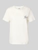 ICHI T-Shirt mit Motiv-Stitching Modell 'CAMINO' Weiss