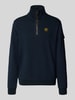 PME Legend Sweatshirt met schipperskraag en labeldetail Marineblauw