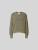 Juvia Relaxed Fit Pullover mit Lochmuster Oliv