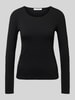 ZABAIONE Shirt met lange mouwen en geribde ronde hals Zwart