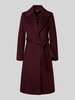 Lauren Ralph Lauren Lange jas met reverskraag en strikceintuur Bordeaux