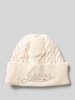 Guess Beanie mit Label-Stitching Modell 'ROSELYN' Offwhite