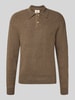 Redefined Rebel Gebreide pullover met polokraag, model 'NIXON' Middenbruin gemêleerd