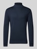 OLYMP Level Five Sweter z dzianiny o kroju slim fit z golfem Granatowy