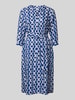 Seidensticker Sukienka lniana z wiązanym paskiem model ‘Washer!’ Niebieski
