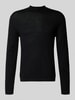 Tiger Of Sweden Gebreide pullover van merinowol met opstaande kraag, model 'Tern' Zwart