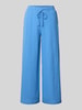 Christian Berg Woman Wide Leg Stoffhose in verkürzter Passform Blau