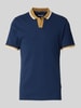 Blend Regular fit poloshirt met V-hals, model 'Evo' Marineblauw