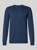 Christian Berg Men Strickpullover mit Woll-Anteil und Rundhalsausschnitt Metallic Blue Melange