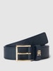 Tommy Hilfiger Ledergürtel mit Allover-Logo Marineblau