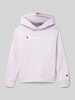 CHAMPION Hoodie mit Label-Stitching Flieder