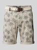 MCNEAL Slim FIt Bermudas mit Gürtel  Ecru