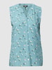 Montego Blousetop met all-over bloemenmotief Smaragdgroen