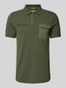 camel active Poloshirt mit Label-Stitching Oliv