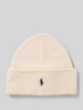 Polo Ralph Lauren Czapka wełniana z wyhaftowanym logo Złamany biały