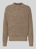 JAKE*S STUDIO MEN Gebreide pullover met polokraag Roodbruin