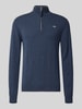 Gant Regular Fit Pullover mit Strick-Optik aus reiner Lammwolle Marine Melange