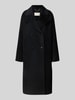 Milano Italy Lange jas van wol met reverskraag Zwart