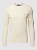 Tommy Hilfiger Gebreide pullover met labelstitching Beige