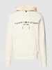 Tommy Hilfiger Hoodie mit Label-Stitching Offwhite