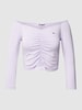 Tommy Jeans Cropped Longsleeve mit Label-Stitching Lavender