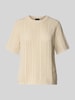 Pieces Regular Fit Strick-T-Shirt aus reiner Baumwolle Beige