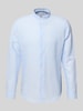 Jake*s Slim Fit Freizeithemd aus Leinen-Baumwoll-Mix Hellblau